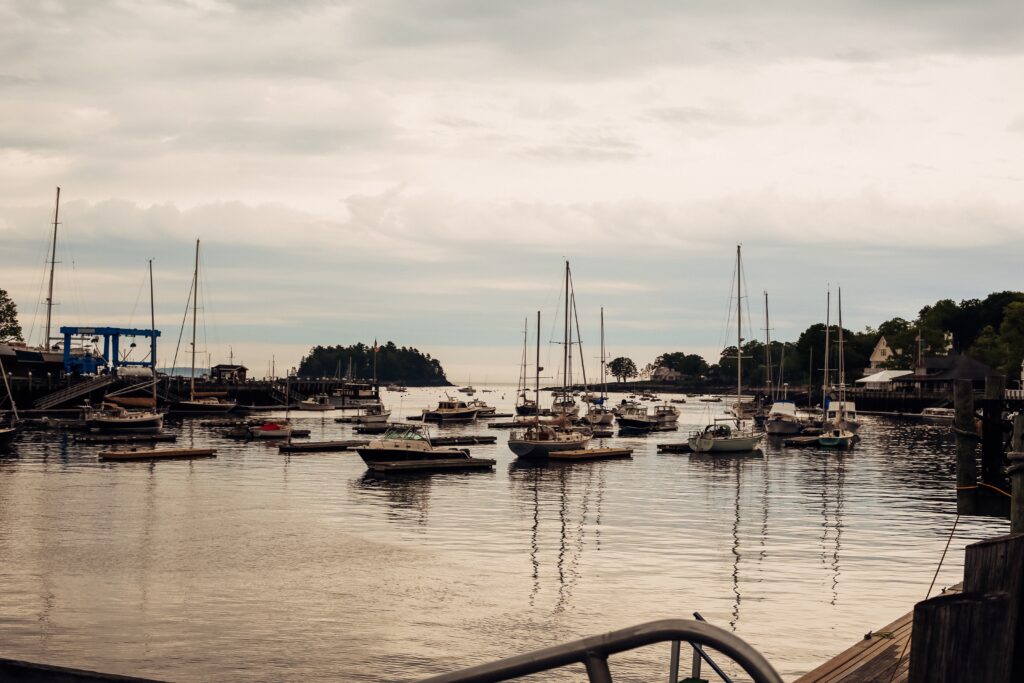 Boats docked at Camden, Maine